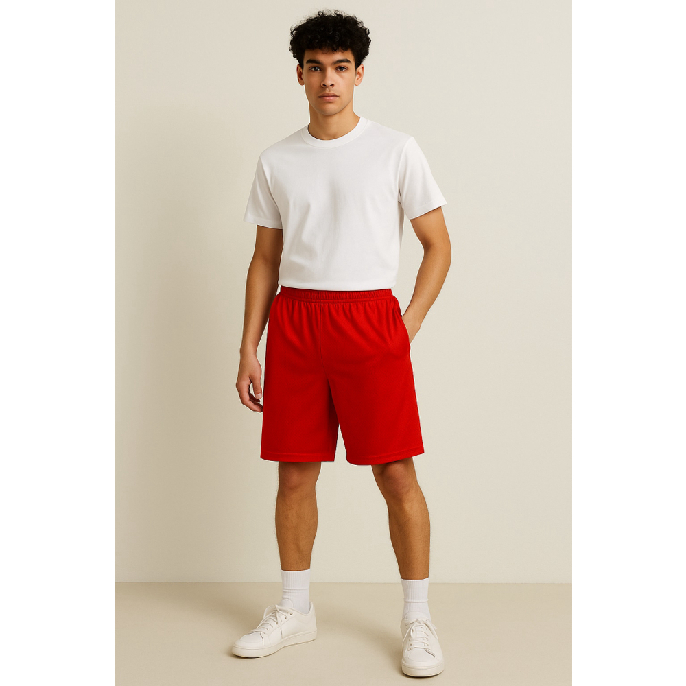 Y2K Sporty Mesh Shorts Place Sport Red XL